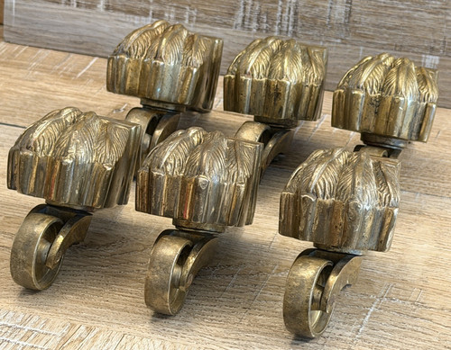 Antique brass lions feet - lions,