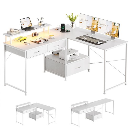 Shaped computer desk - l,