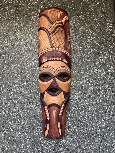 Carved african wooden wall - carved,