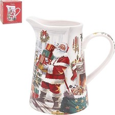 Santa Jug Festive Christmas Design Fine China Cream Milk Water Vase