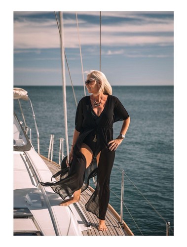 Seaspray black maxi chiffon - black,