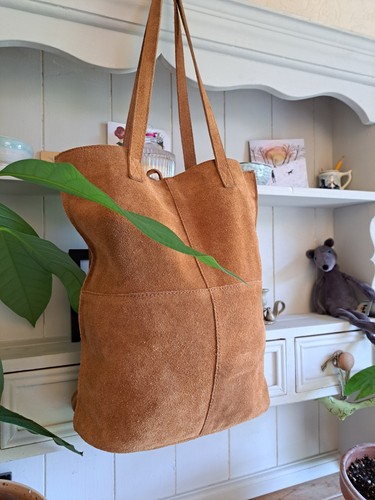 Fat face tan suade tote - , bag
