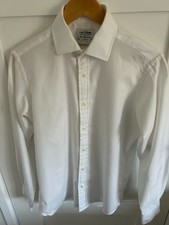 Mens TM Lewin white shirt long-sleeved 15 inch/38 cm collar slim fit