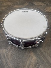 Natal Ash Stave 14x5.5 Snare Drum With Red Lacquer Finish