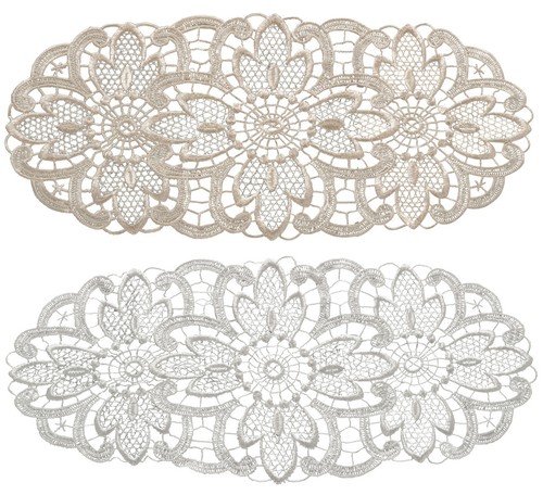 Floral lace oval doilies pack - oval,