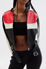 Multi Color Leather Cropped