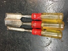 Vintage WARDS LAKESIDE   BEVELED EDGE CHISE  3pc Set 1in 3/4IN .5IN