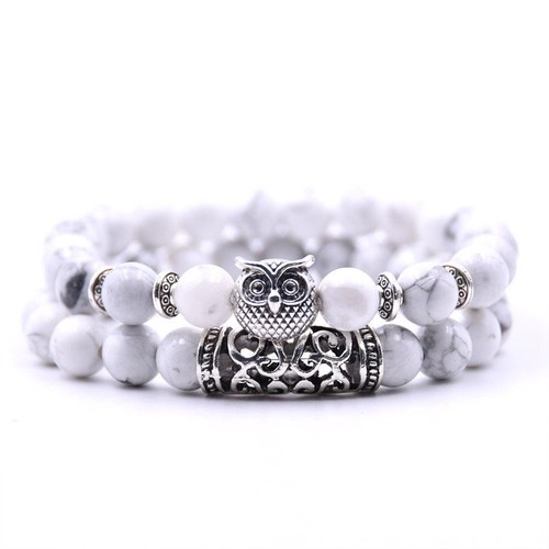 Owl bracelet men women natural - women,