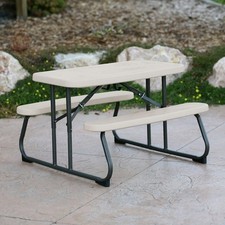 Lifetime 4 Seater Plastic Picnic Table - Almond