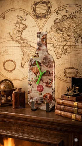 Unique melted glass bottle - glass,
