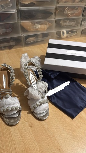 Silver ball tie sparkle heels - silver,