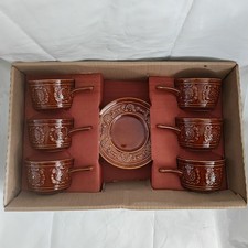 Vintage Tams soup set of 6 in original box brown