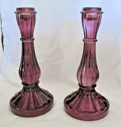 Pair art glass purple - art,