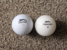 x2 Used Slazenger golf balls. x1 V100, x1 black ice. ✨️ 99p Auction ✨️ 