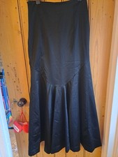 Coast Long Weighty Black Satin Look Fishtail Mermaid Bottom Maxi Skirt Sz 8. 