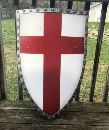 Heater shield red cross knight - red,