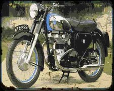 Ajs Model 30 A4 Metal Sign Motorbike Vintage Aged