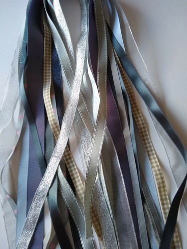 Grey silver ribbon - bundle,