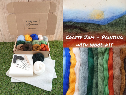 Painting with wool needle - wool,,