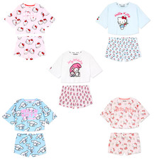 Ladies Pyjamas HELLO KITTY Women 6 - 24 Boxy T-Shirt & Shorts Nightwear Primark