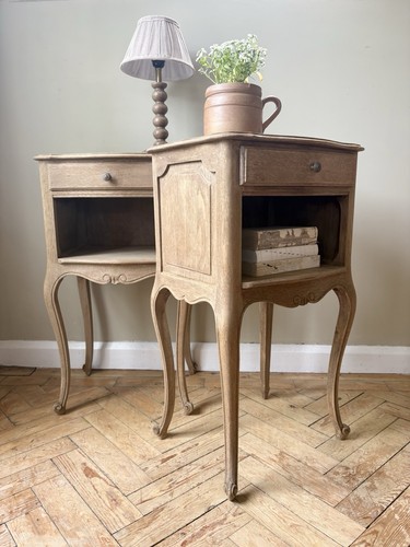 French natural oak bedside - french,