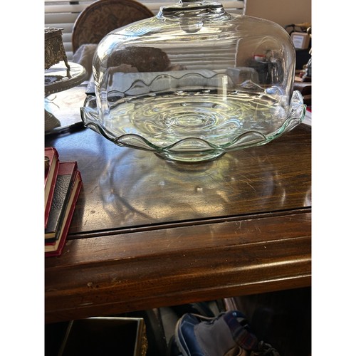 Vintage clear glass cake stand - vintage,