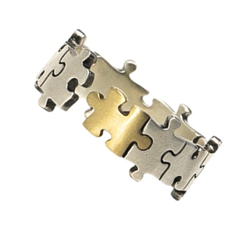 Charming gold plated jigsaw - gold,