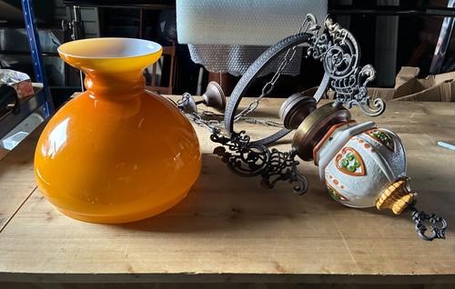 Converted hanging oil lamp - converted,