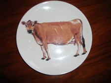 JERSEY POTTERY RICHARD BRAMBLE JERSEY COW PLATE 20.5 cms