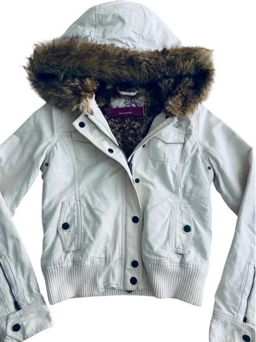 Y2k hollister white fur line - hollister,