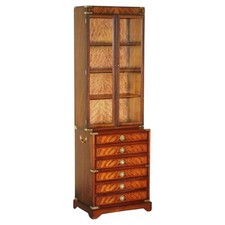 Fine Harrods Kennedy Military Campaign Hardwood Bookcases Inc Chest of Drawers