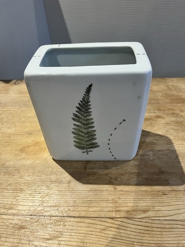 Square white ceramic vase or - square,,