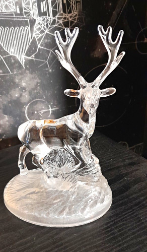 Unmarked clear glass deer - glass, stag