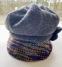 Grey Wool Blend Baker Boy Hat