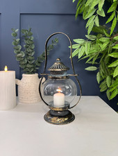 Vintage glass candle holder - candle,