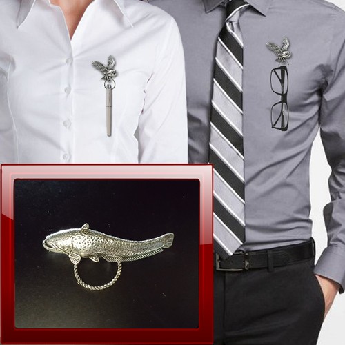 Wells catfish f46 pewter pin - wells,