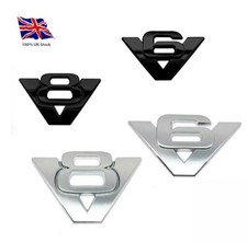 V6 V8 Black Chrome Metal 3D