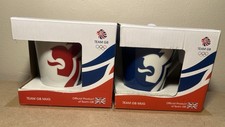 London 2012 Olympics Official Team GB Mugs Blue & White, White & Red Boxed