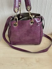 Faith Women's Purple Casual Faux Leather Lined Handbag Bag With Handle Straps