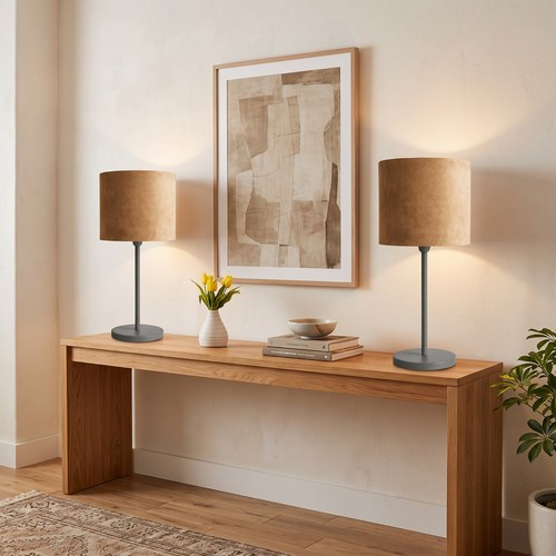 Silver table lamps - 2x,