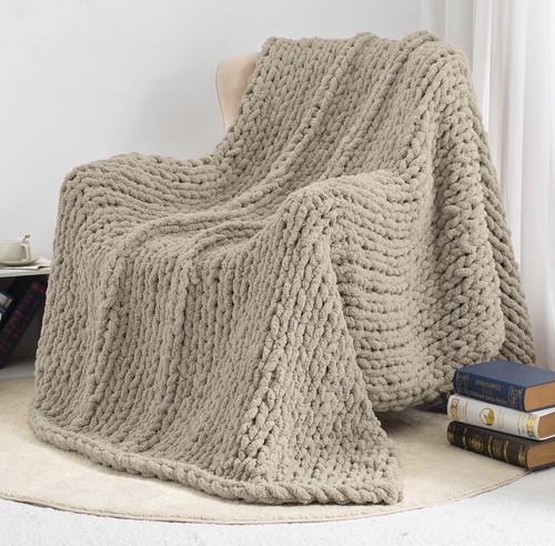 Chunky knit throw blanket x - throw, 50"x