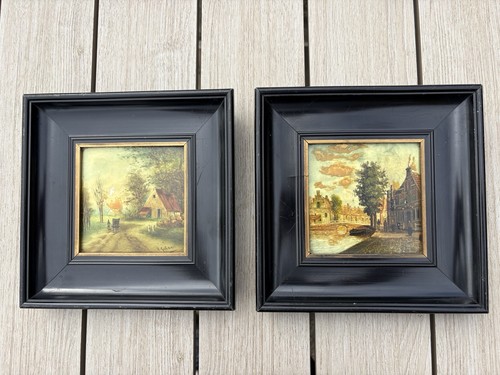 Antique hand painted on - hand,