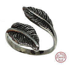 925 Silver Feather Ring