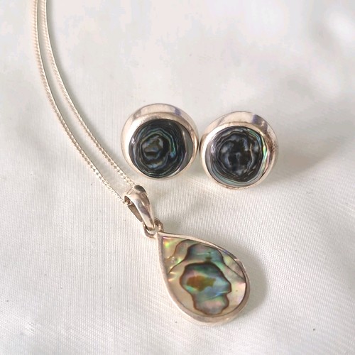 925 sterling silver abalone - silver,
