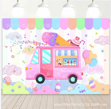  Ice Cream Truck Backdrop