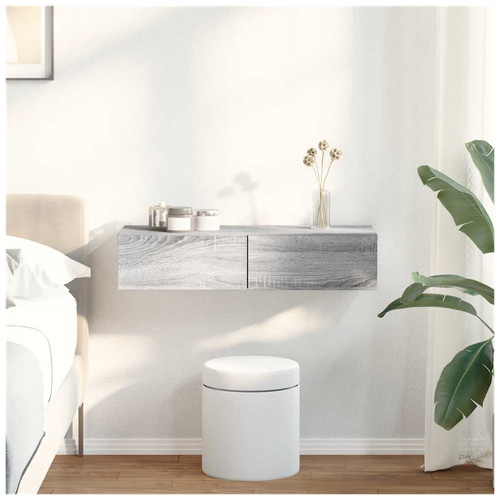 Wall shelf with - , grey
