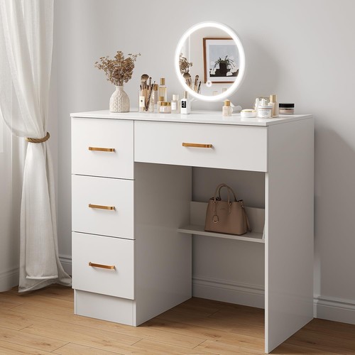 Kyxbbda white dressing table - white,