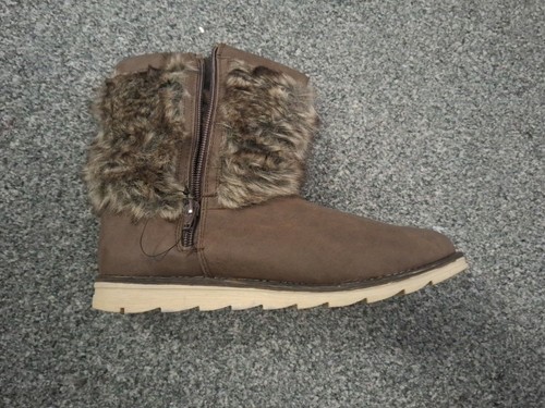 Brown faux sueude ankle - brown,