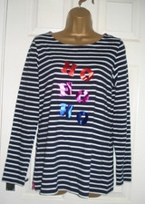 Boden Women’s Long Sleeve Striped Ho Ho Ho Xmas Top Size 14UK JO537