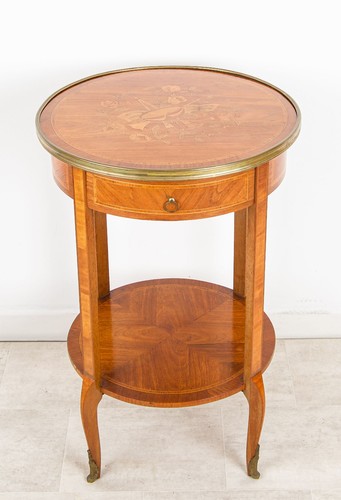 Antique french inlaid round - french,